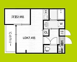 シーエムトワ 4階1LDKの間取り