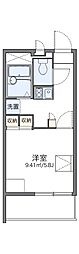 レオパレス春駒マンション 4階1Kの間取り