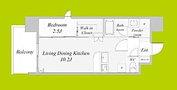 セレニテフラン谷町四丁目 15階1LDKの間取り