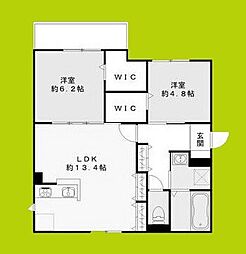 Lien Fort 2階2LDKの間取り