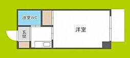 ハイツしらゆり 4階1Kの間取り