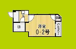 シルバーハイツ 5階1Kの間取り