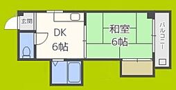 グランドハイツカワハラ 1DKの間取図画像