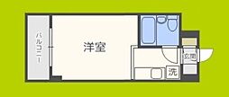 グリーンハイツII 6階ワンルームの間取り