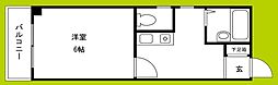 グローバルやすい 3階1Kの間取り