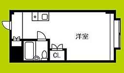 サンハイツ北館 4階ワンルームの間取り