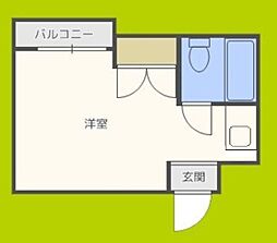 プレアール千林大宮II 2階ワンルームの間取り