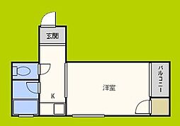 ビクトリーマンション雅 2階ワンルームの間取り