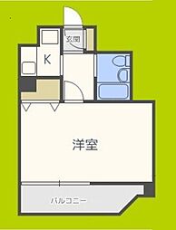 シャトレ下新庄 5階1Kの間取り