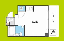 ロイヤルイースト 7階1Kの間取り