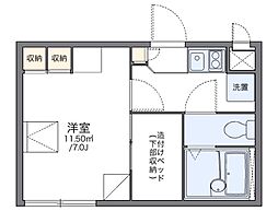 レオパレス熊野町東 1階1Kの間取り