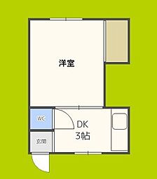 ハイツ葵 1Kの間取図画像
