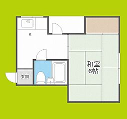 グレース岸里 3階1Kの間取り
