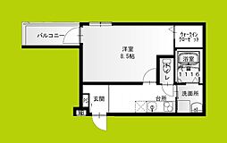 フジパレス湊ノース 3階1Kの間取り