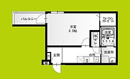 フジパレス湊サウス 2階1Kの間取り