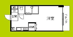 MESSAGE放出東 2階1Kの間取り