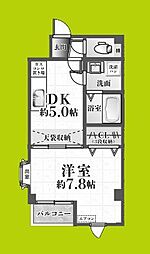 ピーノ・ウエスト 2階1DKの間取り