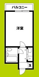 ミフネセントラルベア東淀川 8階1Kの間取り