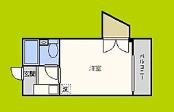 プラス九条 9階ワンルームの間取り