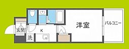 エステムコート大阪WESTII 9階1Kの間取り