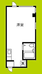 デイルーチェ上町EAST ワンルームの間取図画像