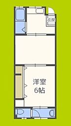 みどりマンション 2階2Kの間取り