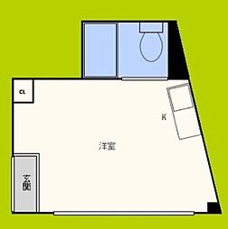 井上ビル 4階ワンルームの間取り