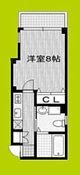 ベリーウェルII 4階1Kの間取り