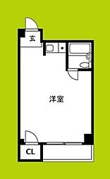 シャルム生江 2階ワンルームの間取り