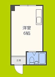 大宝　上本町ロイヤルハイツ 5階ワンルームの間取り