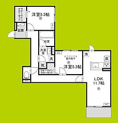 D-ROOM枚方市上之町 2LDKの間取図画像