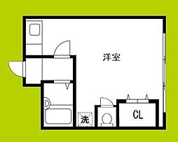 湊町ビル 6階ワンルームの間取り