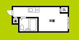 ラパンジール本田I 4階ワンルームの間取り