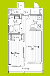 モクシオン大阪ベイ 3階1LDKの間取り