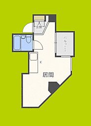 レディースダイテツ 3階ワンルームの間取り