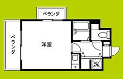 リーガル弁天町 6階ワンルームの間取り