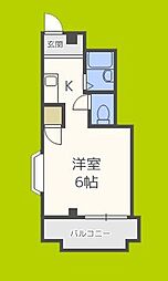 サンライフ 3階ワンルームの間取り