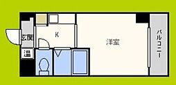 ドミール堺筋本町 12階ワンルームの間取り