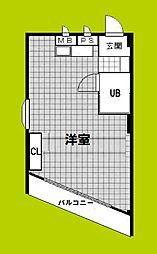 エクセレンスハイツ 4階ワンルームの間取り