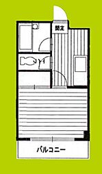 アワーハウス磯路弐番館 5階1Kの間取り