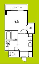 みおつくし岸里II 6階1Kの間取り