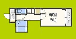 エステート鶴見 3階1Kの間取り