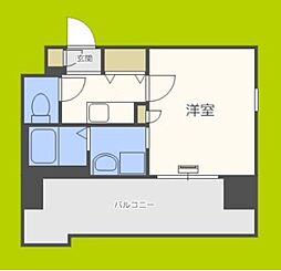 LUXE難波EAST 2階1Kの間取り