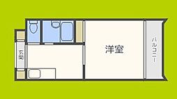 FIVETWO 7階1Kの間取り