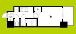 フォーリアライズ難波リアン 6階1Kの間取り