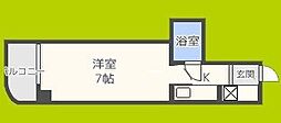 サンハイツ山之内 5階ワンルームの間取り