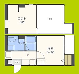 エクル巽北 1階1Kの間取り