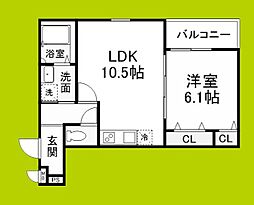 シャルマンエイト 1LDKの間取図画像