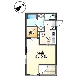 グランディール 1Kの間取図画像