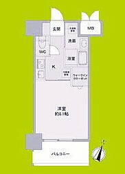 Louis Residence弁天町 1Kの間取図画像